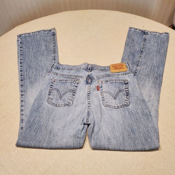 Levi's Faded Denim Jeans Flare Leg Size 2M - Picture 10 of 12